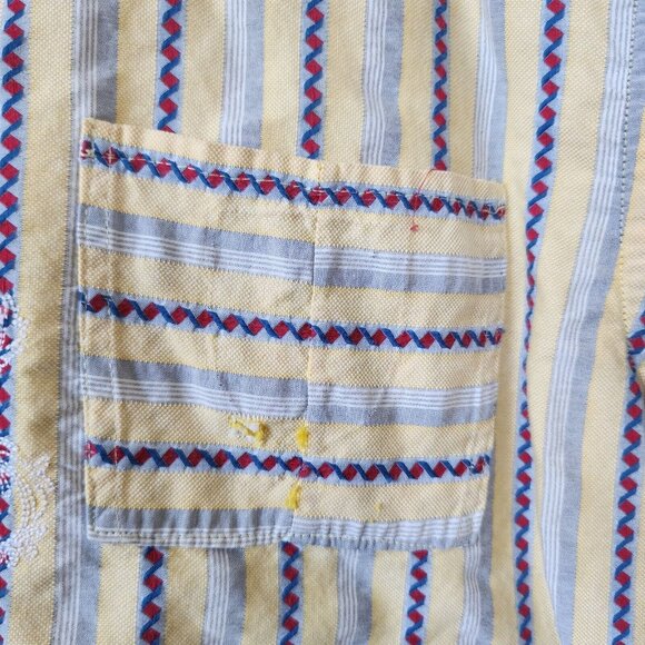 Robert Graham Mens Medium Yellow Button Down Shirt Flip Cuff - Picture 4 of 5